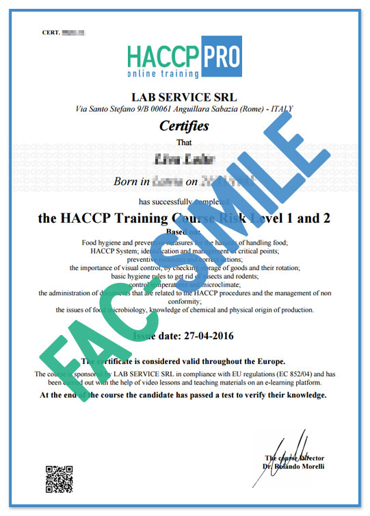 Boven hoofd en schouder Dokter Periodiek HACCP Courses - HACCP Online Training